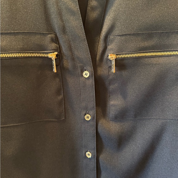 Calvin Klein Black Button Front Top - Picture 3 of 8